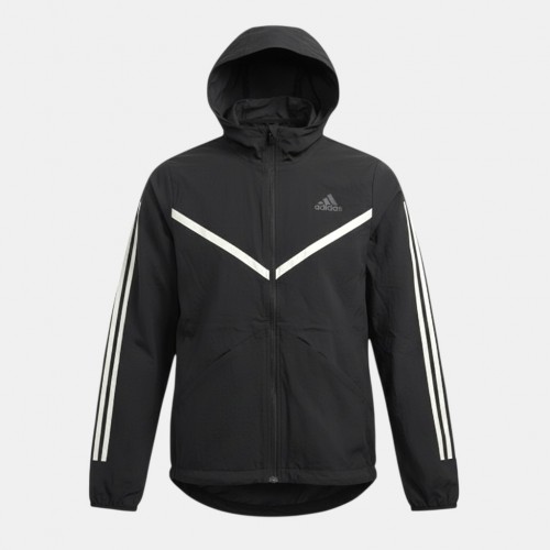 Adidas 3-Stripes Hooded Track Jacket Μαύρο Λευκό /pre owned